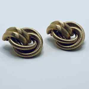 Givenchy Paris New York Brush Love Knot Clip Back Earrings